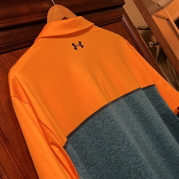 New without tags Under Armour Golf Activewear Rare Orange & Blue Stretch Polo! - Picture 8 of 8